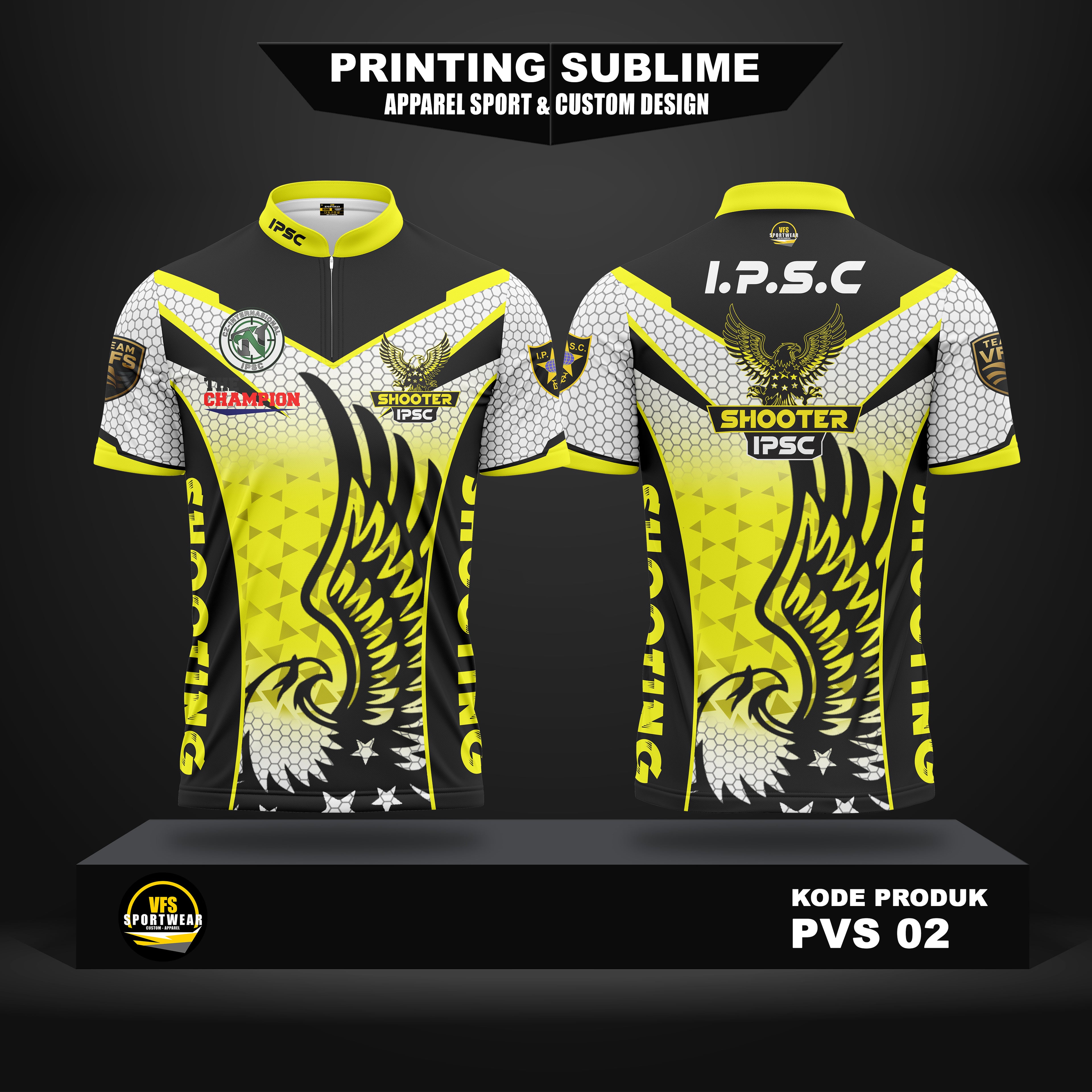IPSC SHOOTER JERSEY YELLOW, BLACK