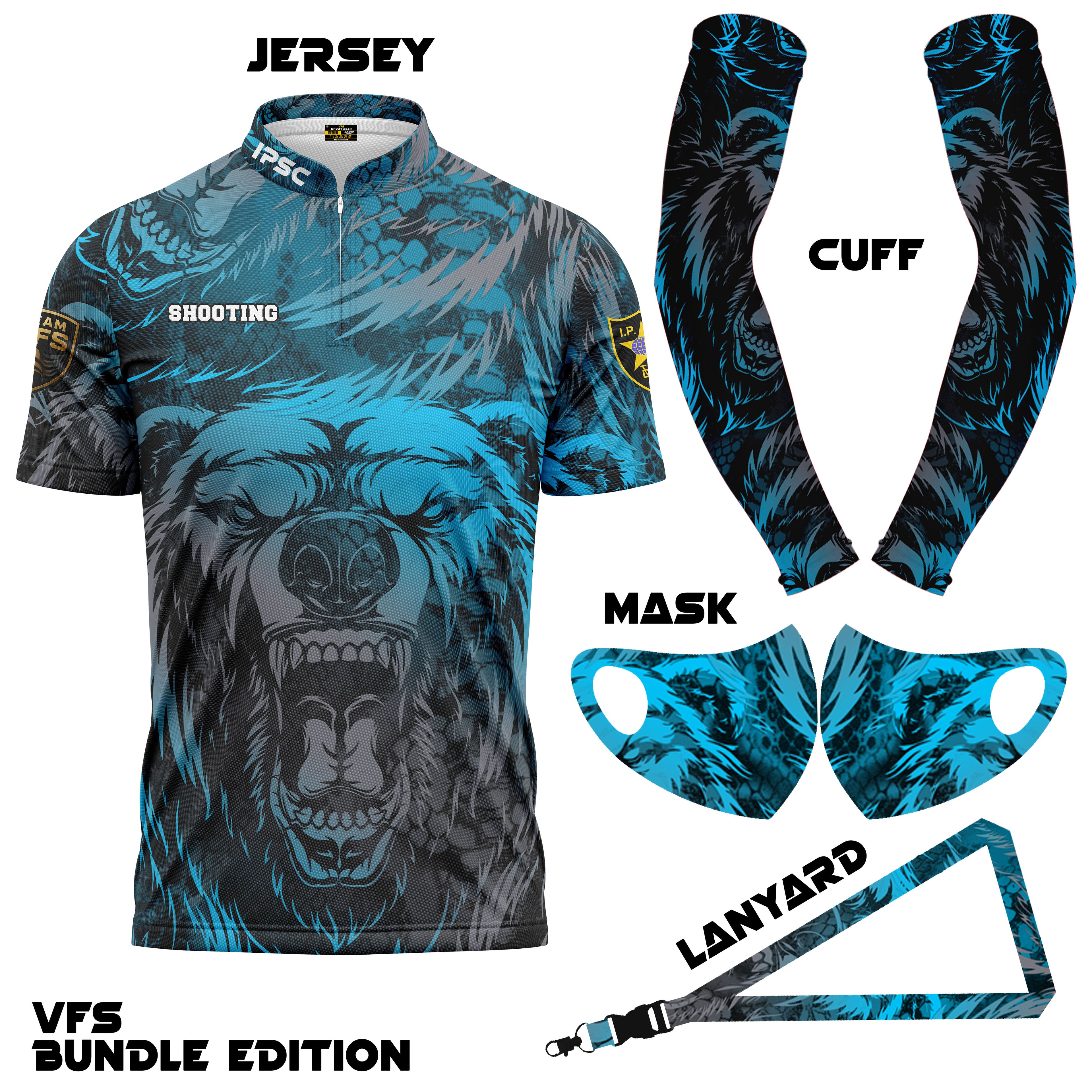 IPSC SHOOTER BLUE ABSTRACT BEAR ART